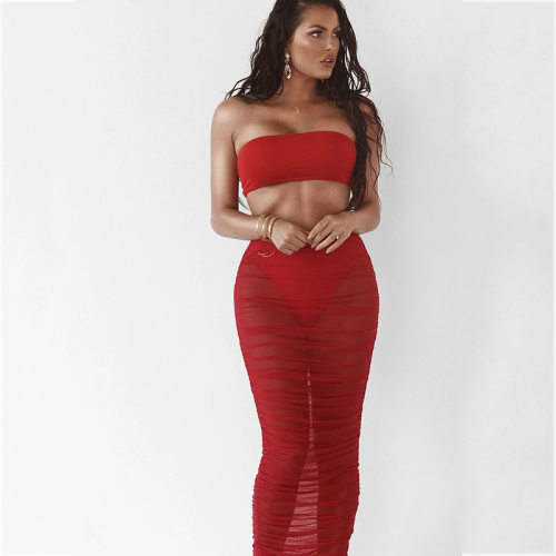 Hirigin Sexy Women Beach Skiers Mesh Bathing Suit Cover Up S