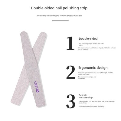 5Pcs/Set Nail file 100/180 Sandpaper nail file Sanding file
