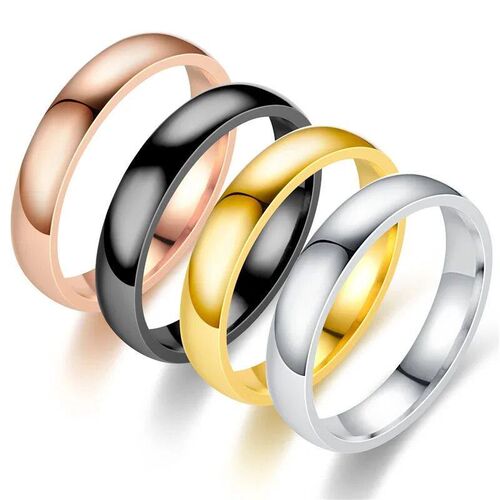 2-4mm Classic Stainless Steel Rings For Women Men Simple Fas