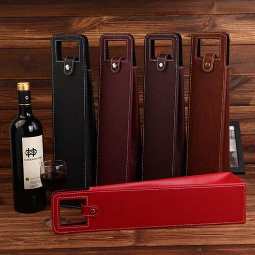 Red wine box single bottle red wine packing wine bag leather