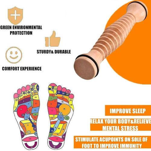 Foot Massage Relieve Stress Wood Foot Massage Roller for Pla
