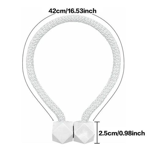 2pcs Curtain Tiebacks with Strong Magnet Thick Rope Design B