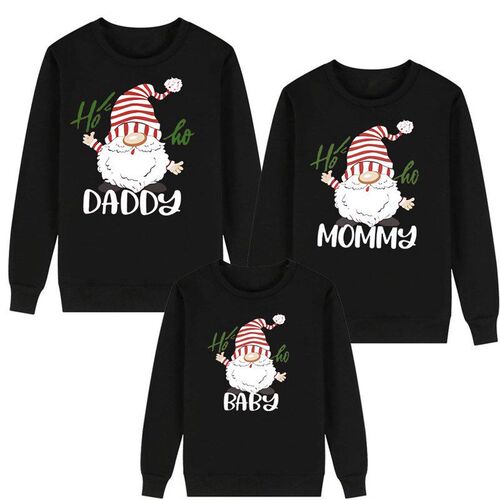 hoho Santa Claus ParentChild Daddy Mommy Baby Long Sleeve Fa