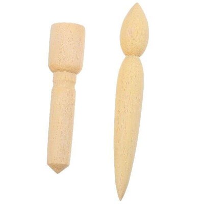 2 Pcs Pottery Spout Clay Teapot Tool Hole Puncher Wooden