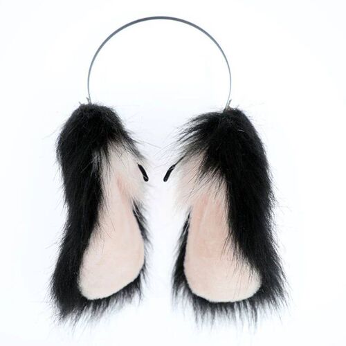 Handmade Plush Dog Ear Hairband for Girls Women Halloween Pa