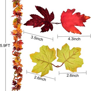 Leaf Maple Vine Artificial decoration Fall Christmas Garland