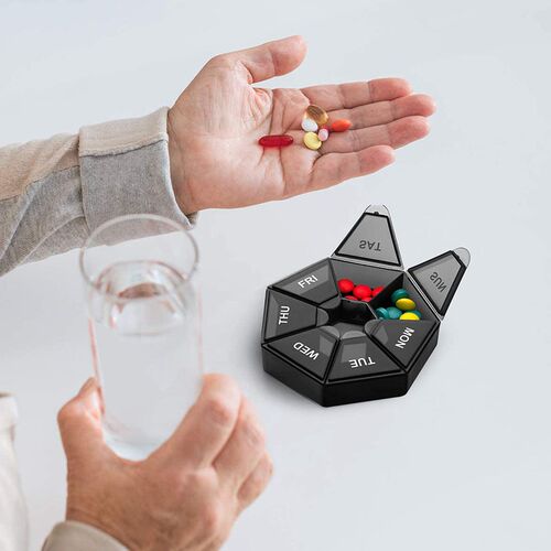 2Pcs 7 Days Pill Storage Box Mini Travel Portable Medicines