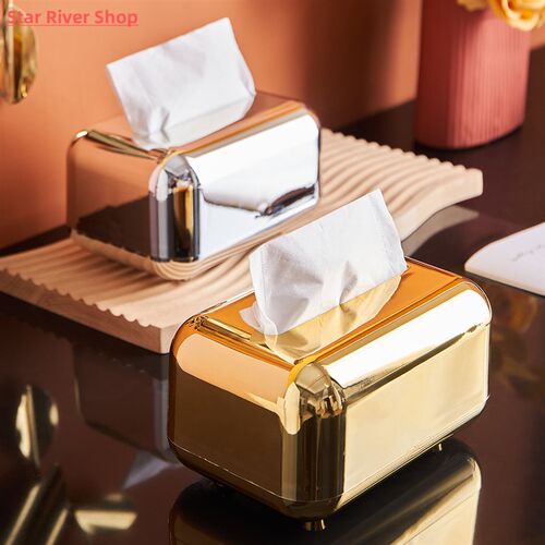 Golden tissue boxes Storage Napkin holder kitchen tissue box