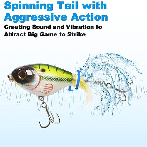 Floating Whopper Plopper 75F Rotating Bass Lures Plopping Wh