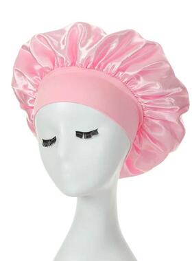 Women Satin Bonnet Spandex Wide Stretchy Band Bonnet Satin C