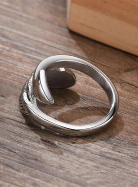 Men Arrow Ring,Stainless Steel Feather Rings, Boho Tings for