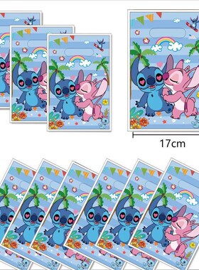 10/30Pcs  Pink Blue Lilo&Stitch Party Plastic Gift Bag Suppl