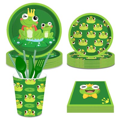 Summer Frog Party Decorations Disposable Tableware Set Frog