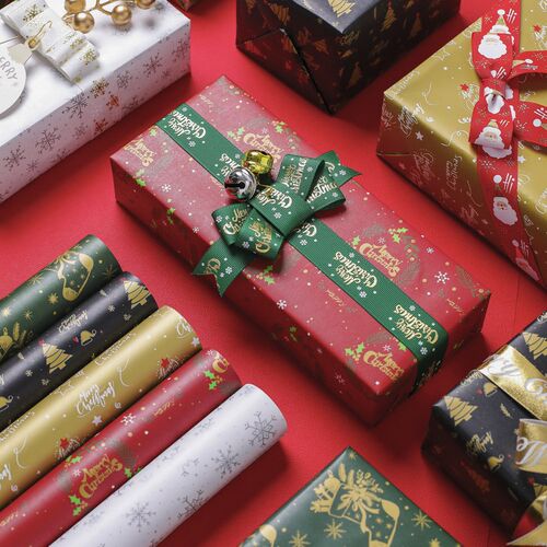 5PCS Christmas wrapping paper Gift wrapper paper decorations