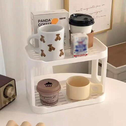 Desktop Storage Rised Shelf Double-layer Cosmetics Sorting O