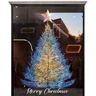 Tree Christmas Blue Gold Paste圣诞树静电贴 Static