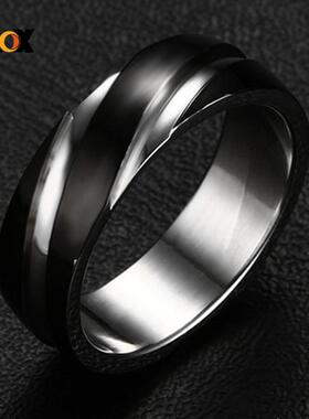 Vnox Wedding Ring for Women Men Stainless Steel Black Rose G
