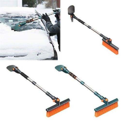 Extendable Snow Brush with Ice Scraper Ergonomic Grip Car