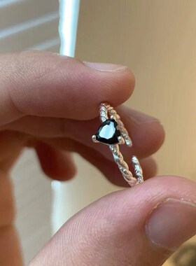 Simple Design Heart Zircon Open Rings For Women Silver Color