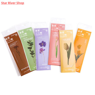 5 pcs/set Natural Plant flower leaves Series Bookmark PVC Re