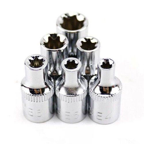 6pcs 1/4 Inch Torx Star Female Bit E Socket Set E4 E5 E6 E7