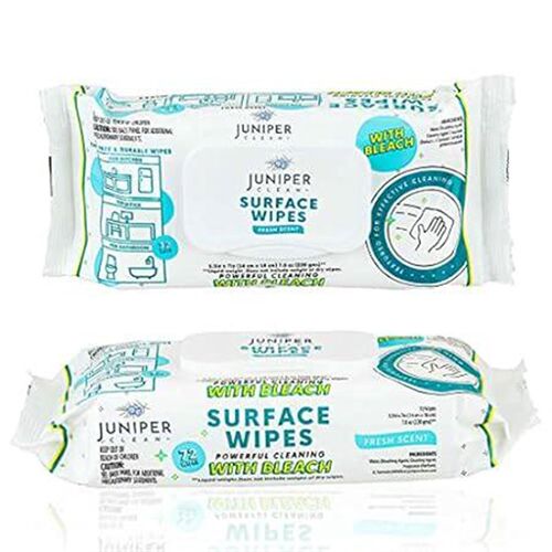 Juniper CLEAN 6 Pack Surface Cleaning Wipes with Bleach,
