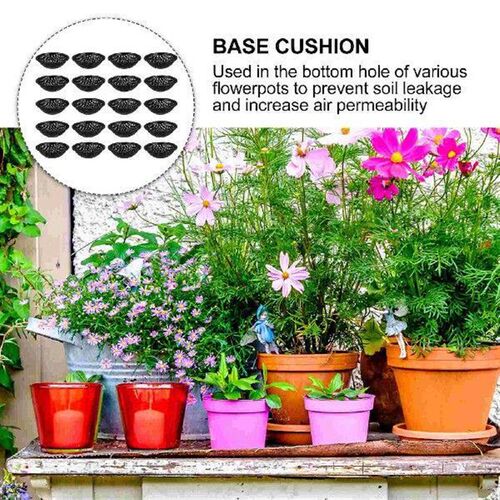 20 Pcs Flower Pot Mat Flowerpot Bottom Grid Mats with Hole