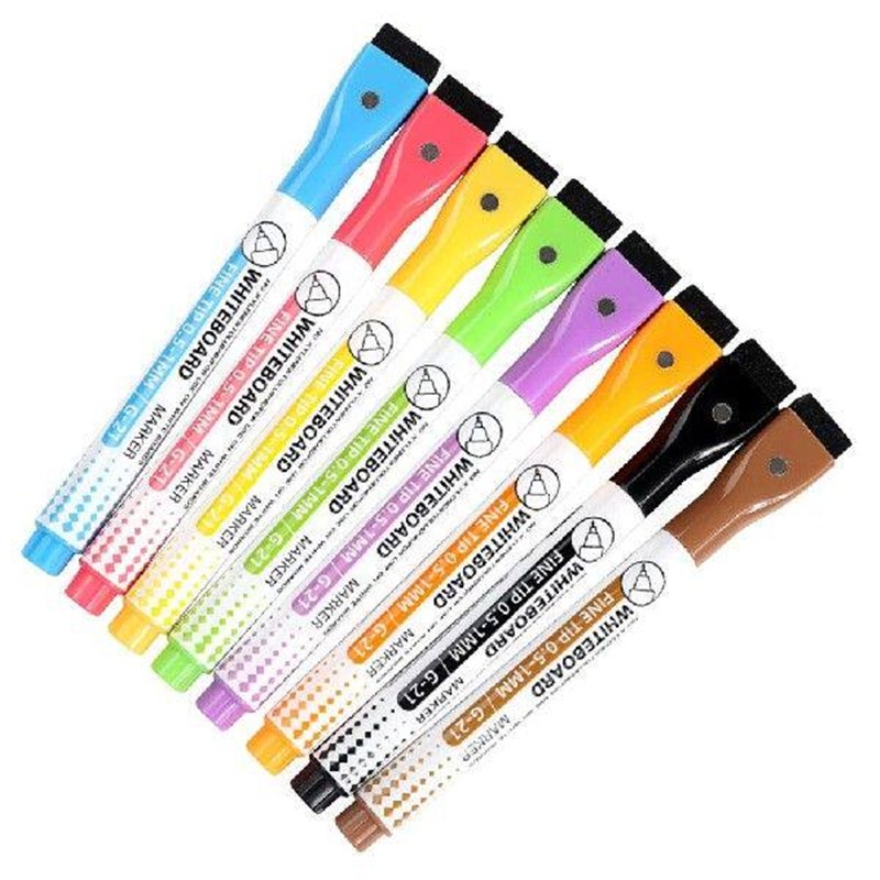 8 Pcs Magnetic Whiteboard Pen Dry Erase Markers Wipe Fine图片