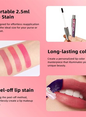 Lip Stain Peel Off Korean Matte Lip Tint Liquid Lipstick 24