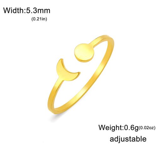 Dreamtimes Crescent Moon Sun Ring For Women Minimalist