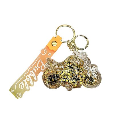 Creative Dreamy Colorful Motorcycle Drifting Bottle Keychai