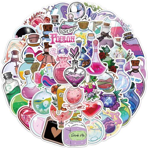 50 cartoon magic medicine bottles Graffiti stickers personal