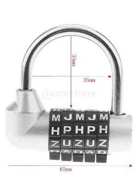 Zinc Alloy 5 Dial Letters Combination Pad Code Password