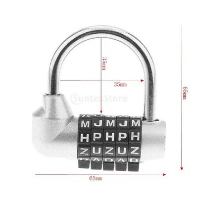 Zinc Alloy 5 Dial Letters Combination Pad Code Password
