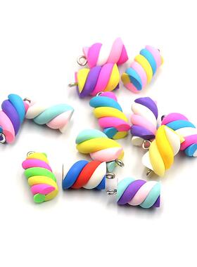 10pcs/Lots Colorful Gummy Earring Resin Charms Cute Macaron