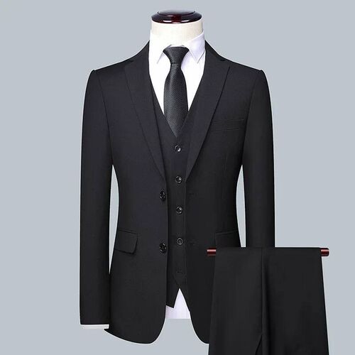 High Quality (Blazer+ Waistcoat + Trousers) Men Simple Busin
