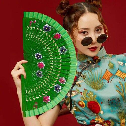 Dancing Fan Double-sided Hot Stamping Process Craft Gift