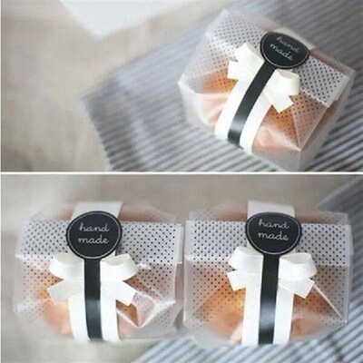 Handmade Stickers 100pcs Baking Present  Bag Sticker