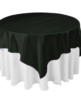 Solid Square Satin Tablecloth Smooth Teal Blue Table ver for