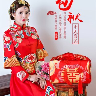 结婚红包袱布女方新娘陪嫁嫁妆红色婚庆用品包裹布包袱皮娘家大全
