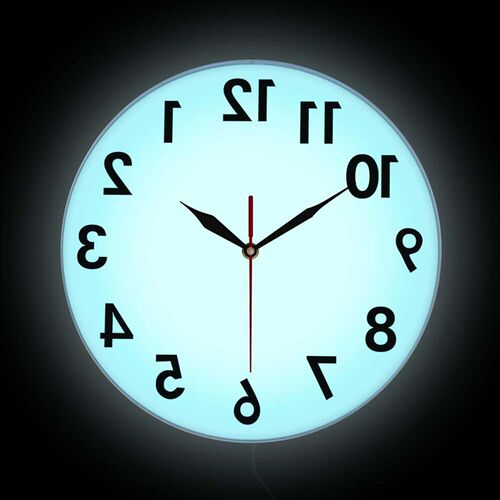 Reverse Wall Clock Unusual Numbers Backwards Modern Decorati