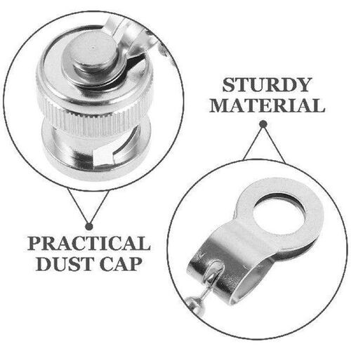 5 Pcs Adapter BNC Dust Cap Caps with Chain Coaxial for