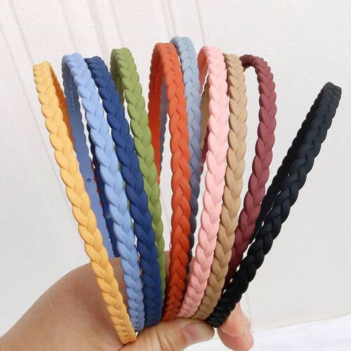 5PCS/10PCS Matte Hairband Women Plastic  Solid Color Thin Ed