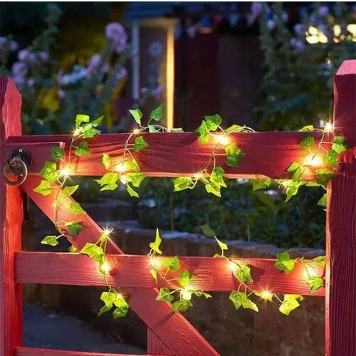 Green Leaf String Lights Artificial Ivy Vine Fairy Light Gar