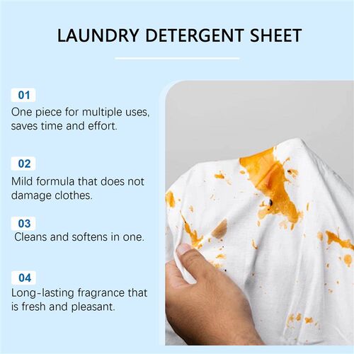JUE FISH Laundry Detergent Sheets for Daily Wear - Gently Cl