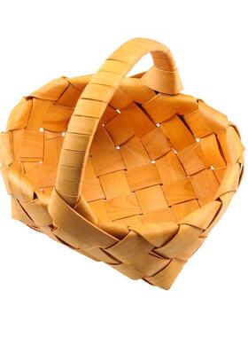 2 Pcs Wedding Storage Baskets Weaved Woven Wood Storage