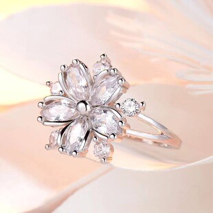 Elegant Fashion Sakura Princess Engagement Rings for Bride J