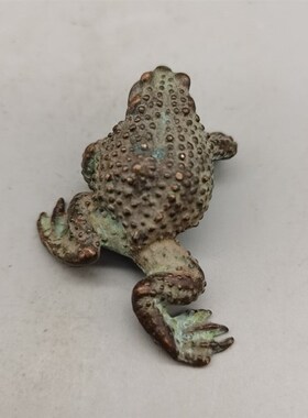 CHINA antique brass bronze fengshui Little toad Statue Metal