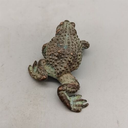 CHINA antique brass bronze fengshui Little toad Statue Metal