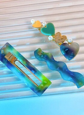2/3pcs Hairpins Set Geometric Acetate Heart Hair Clips for W
